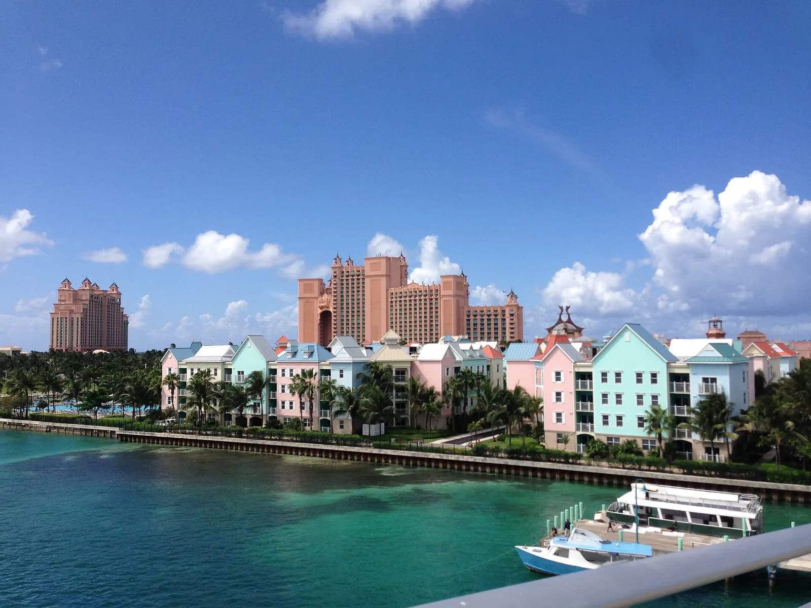 Harbor and pastel buildings, Nassau and Paradise Island, Bahamas