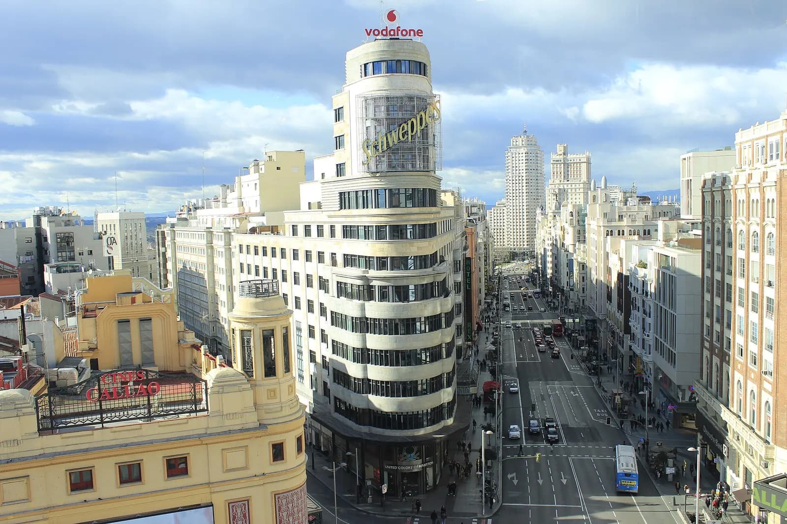 Photo: Unknown authorUnknown author, CC0 Gran Via and the Madrid skyline