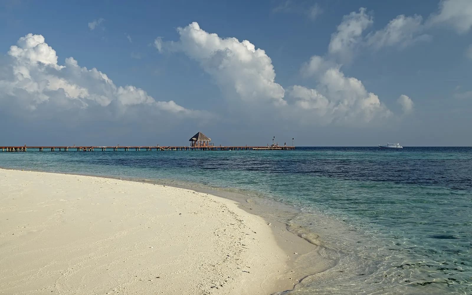 Photo: Ввласенко, CC BY-SA 3.0 Beach and pier on Eriyadu island, Maldives