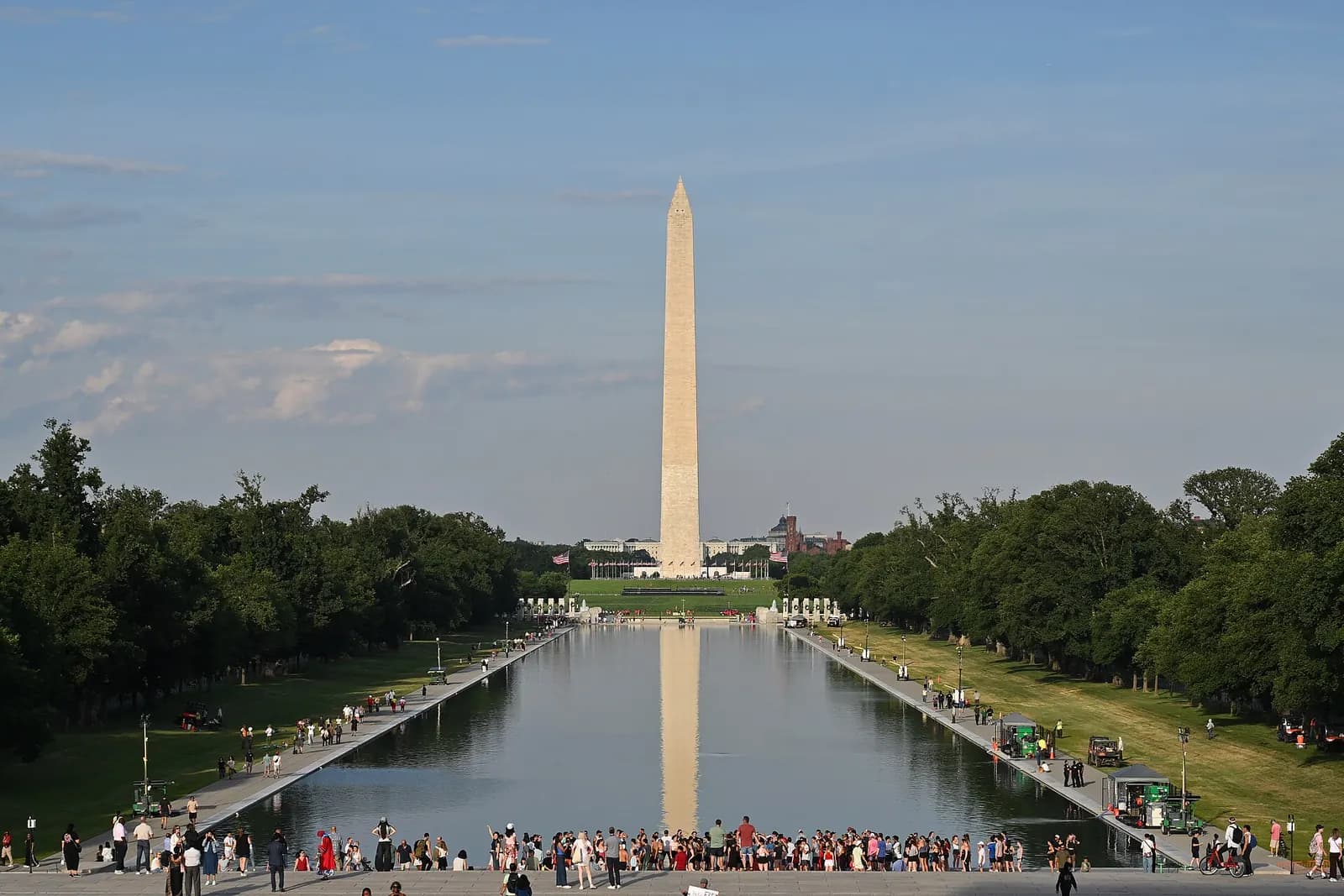 Photo: G. Edward Johnson, CC BY 4.0 Washington Monument over the Lincoln Memorial Reflecting Pool