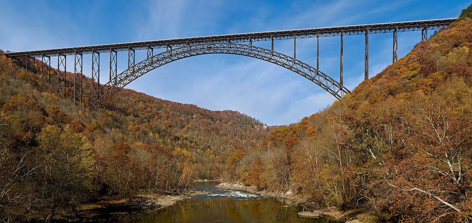 Photo: JaGa, CC BY-SA 4.0 New River Gorge Bridge, West Virginia